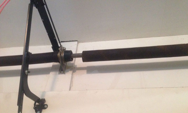 Broken garage door door spring